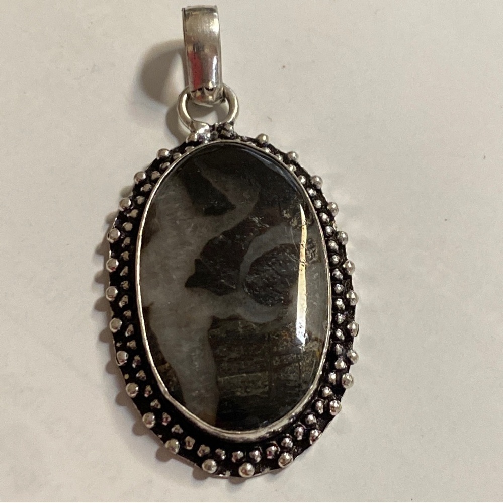 Dendritic Agate Silver Plated Pendant